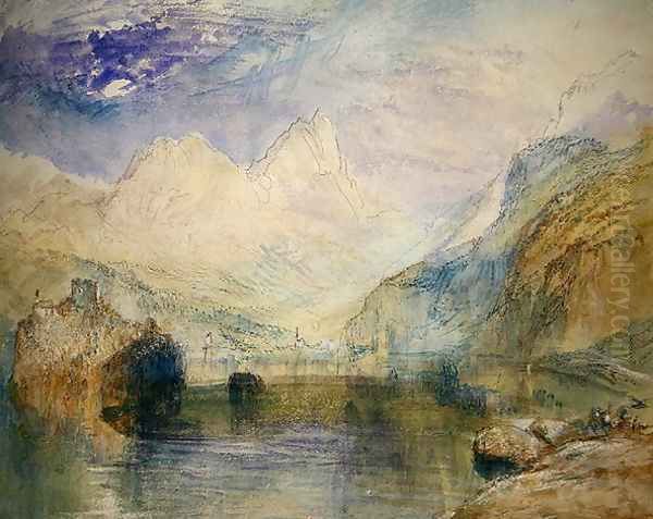 The Lauerzersee with Schwyz and the Mythen Oil Painting by Joseph Mallord William Turner