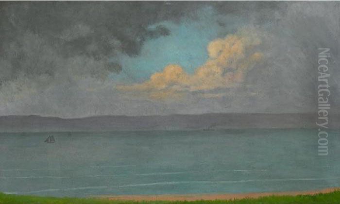 Un Grain, Baie De Seine, 1918 
A Grain, The Bay Of The Seine, 1918 Oil Painting by Felix Edouard Vallotton