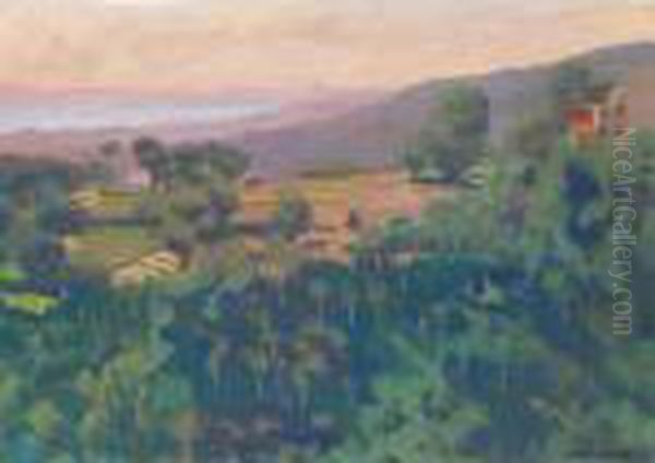 Colline Au-dessus De Cagnes, Le Matin 
Hill Above Cagnes, In The Morning Oil Painting by Felix Edouard Vallotton