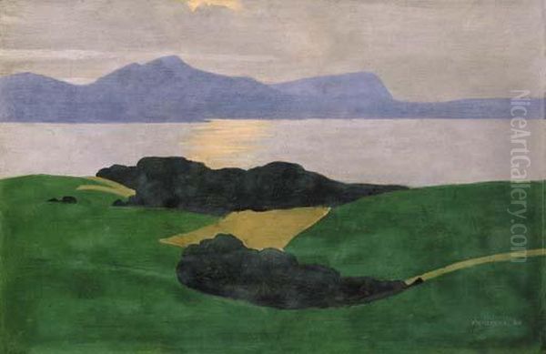 Le Saleve Et Le Lac Oil Painting by Felix Edouard Vallotton