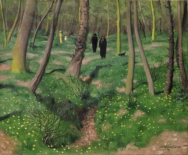 Sousbois En Printemps Oil Painting by Felix Edouard Vallotton