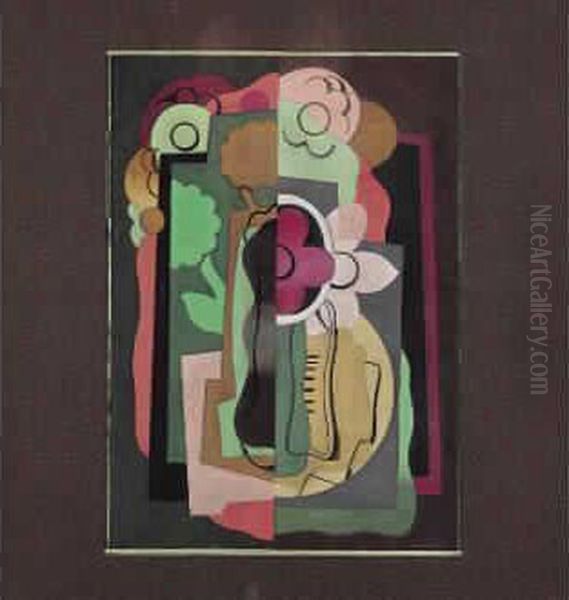 Vase De Fleurs 
 Gouache Sur Papier Oil Painting by Georges Valmier