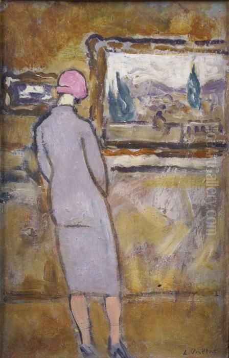 Dans La Galerie De Tableaux Oil Painting by Louis Valtat