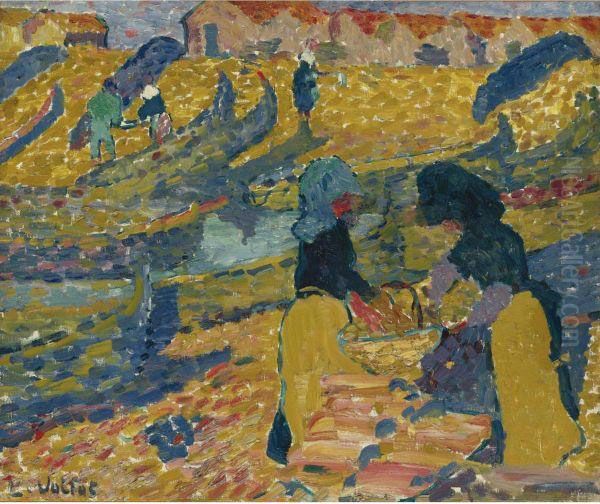 Les Pecheuses D'huitres A Arcachon Oil Painting by Louis Valtat