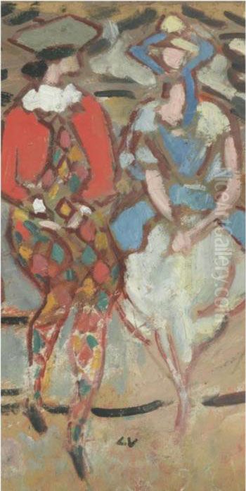 Arlequin Et Colombine Oil Painting by Louis Valtat