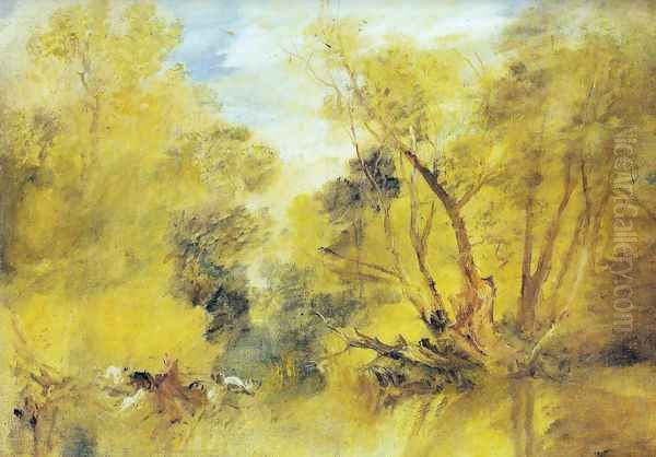Willows on the brink of a madness brook Oil Painting by Joseph Mallord William Turner