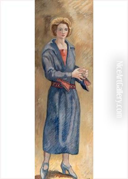 Femme En Bleu Oil Painting by Louis Valtat