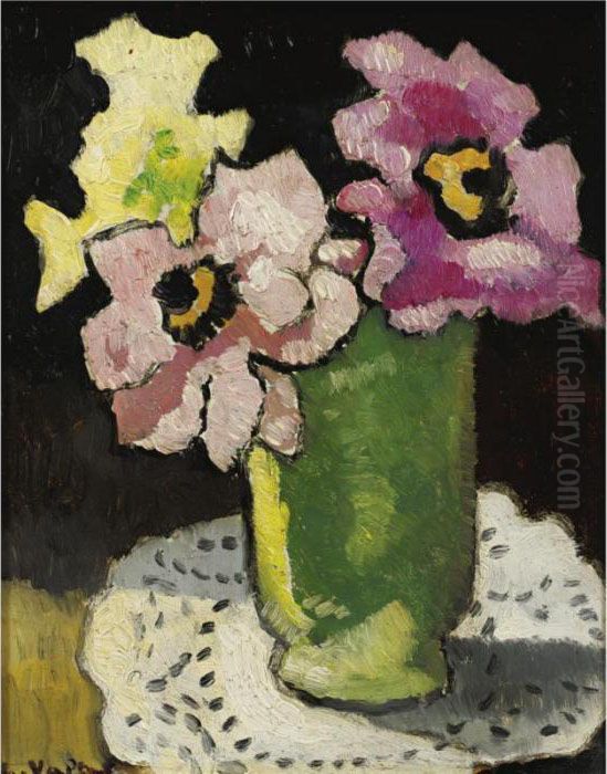 Anemones Oil Painting by Louis Valtat