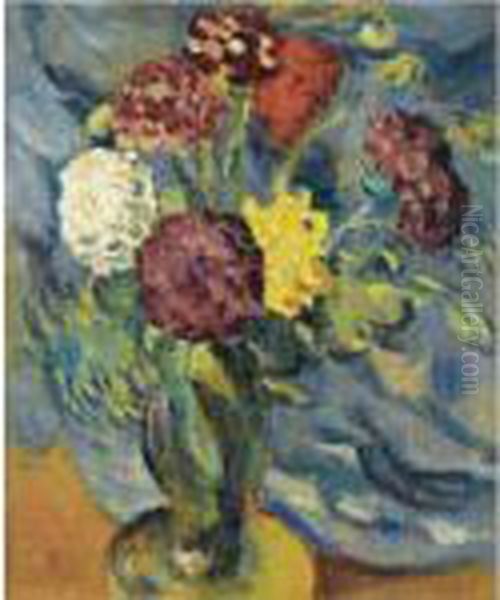 Bouquet De Fleurs Oil Painting by Louis Valtat