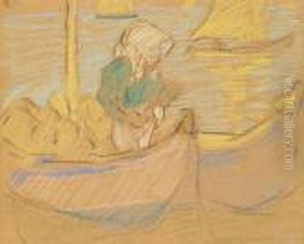 Oyster Catching In Arcachon, C. 1910 Oil Painting by Louis Valtat