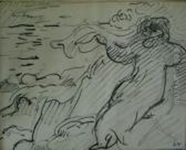 Femme Au Bord De La Mer, Circa 1902-1906 Oil Painting by Louis Valtat