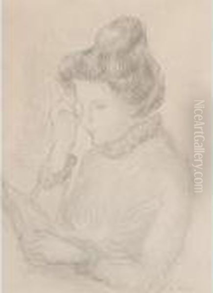 Portrait De Suzanne Valtat Lisant Oil Painting by Louis Valtat