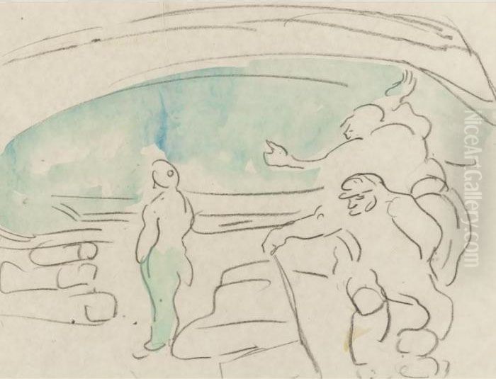 Nettoyage De La Coque Oil Painting by Louis Valtat