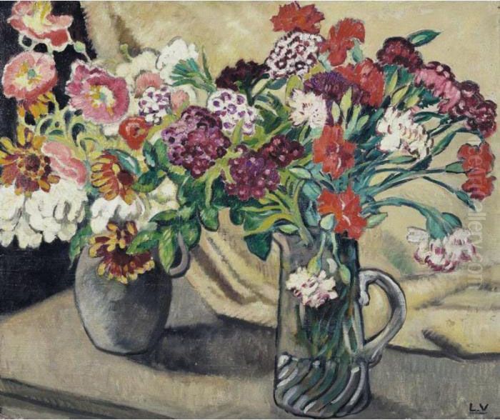 Vase Et Cruche De Fleurs Oil Painting by Louis Valtat