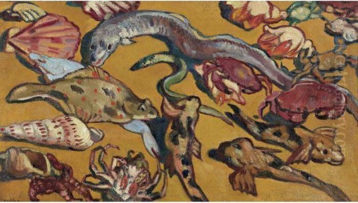Les Poissons Oil Painting by Louis Valtat