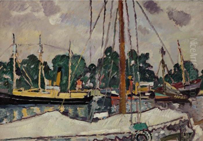 Marine A Ouistreham Oil Painting by Louis Valtat