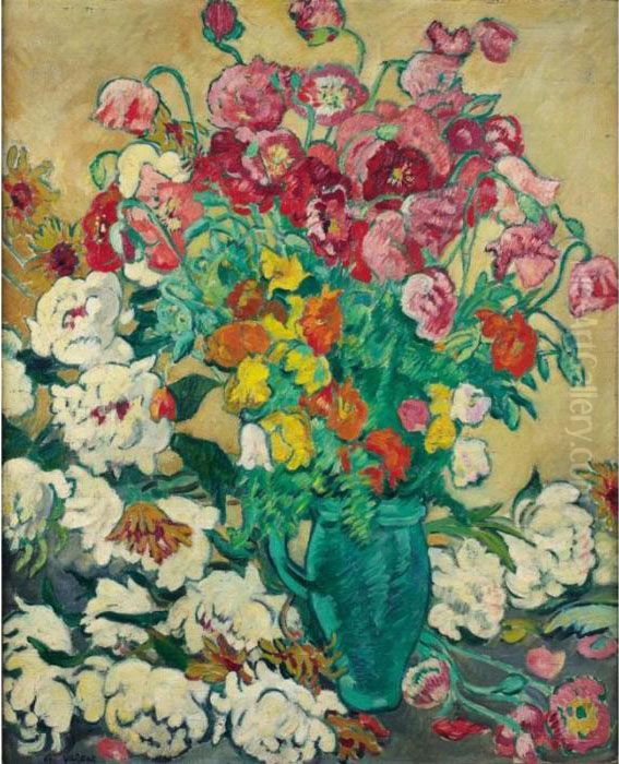 Grand Bouquet A La Cruche Verte Oil Painting by Louis Valtat