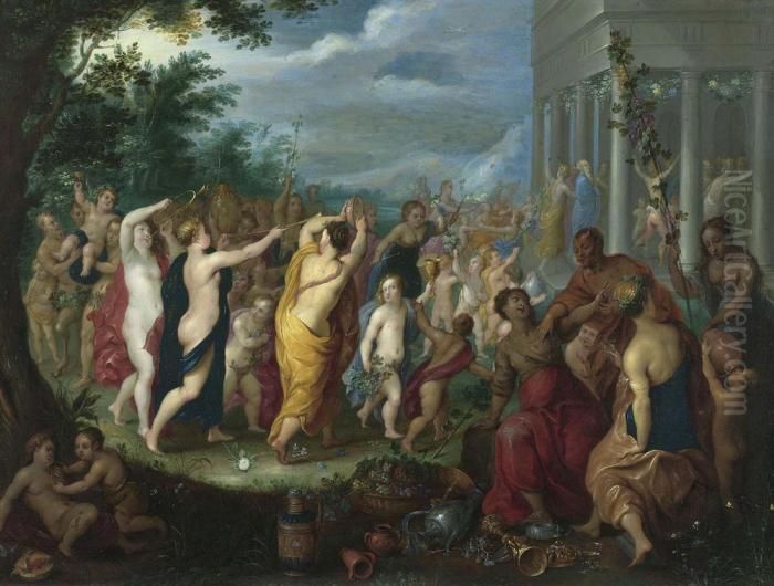 Triumphzug Des Bacchusknaben. Oil Painting by Hendrik van Balen