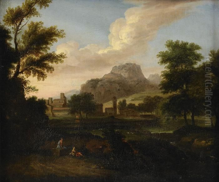 Landskap Oil Painting by Jan Frans Van Bloemen (Orizzonte)