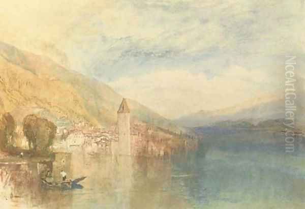 Oberhofen on Lake Thun, Switzerland Oil Painting by Joseph Mallord William Turner
