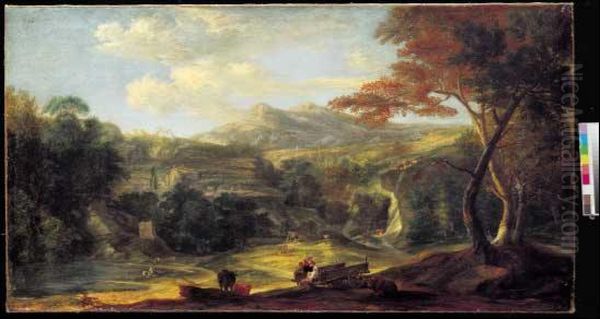 A) Veduta Della Campagna Romana All'alba B) Veduta Della Campagna
Romana Al Tramonto Oil Painting by Jan Frans Van Bloemen (Orizzonte)
