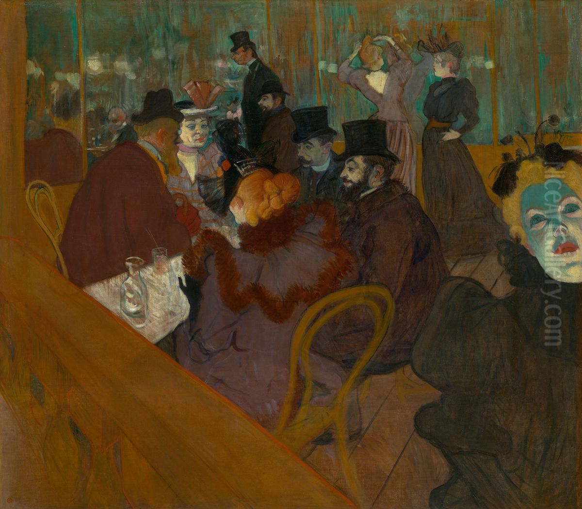 At The Moulin Rouge Oil Painting by Henri De Toulouse-Lautrec