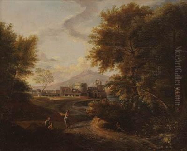 Veduta Fantasiosa
Di Roma Con Figure Oil Painting by Jan Frans Van Bloemen (Orizzonte)