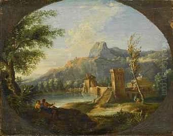 Landschaft Mit Kastell Und Gewasser Oil Painting by Pieter van Bloemen
