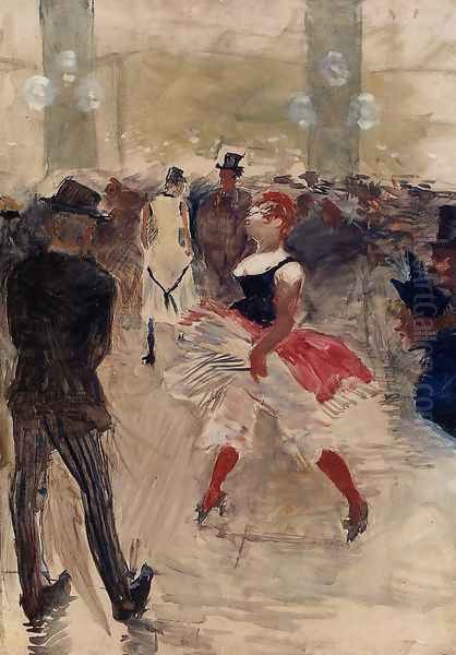 A l'Elysee-Montmartre Oil Painting by Henri De Toulouse-Lautrec