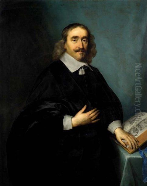 Portrait De Ijsbrand Van Diemerbroeck Oil Painting by Cornelius Jonson