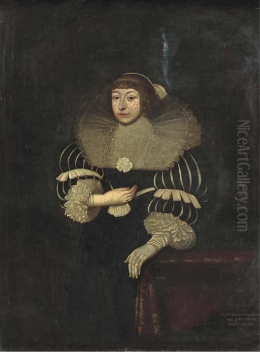 Portrait Of Elizabeth Oil Painting by Cornelius Jonson