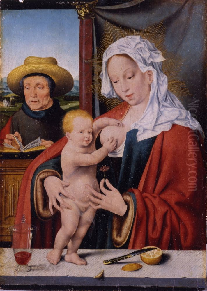 The Holy Family Oil Painting by Joos Van Cleve