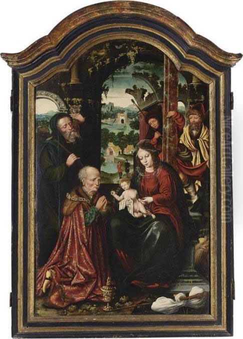 A Triptych: Oil Painting by Joos Van Cleve