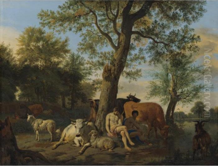 Sold By The J. Paul Getty Museum To Benefit Future Painting Acquisitions
 

 
 
 

 
 Landscape With Mercury, Argus And Io Oil Painting by Adrian Van De Velde