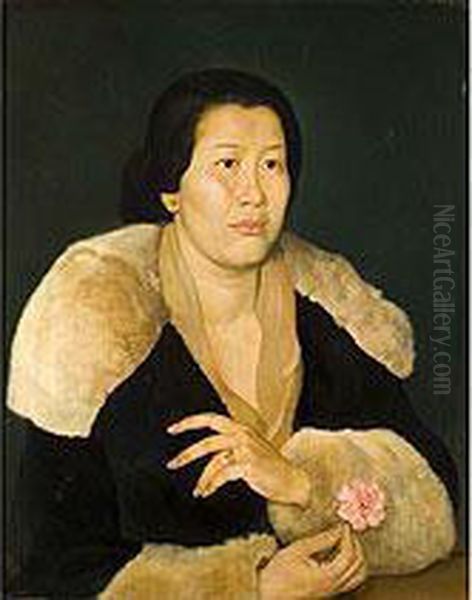 Portrait Einer Asiatischen Dame
 Ol Auf Leinwand. Oil Painting by Willem van de, the Elder Velde
