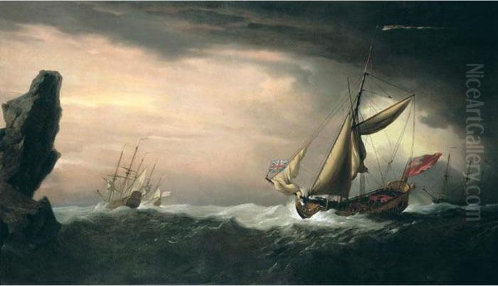 Signed On A Piece Of Driftwood Lower Centre: Oil Painting by Willem van de, the Elder Velde