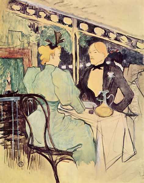 Aux Ambassadeurs, Gens Chics Oil Painting by Henri De Toulouse-Lautrec