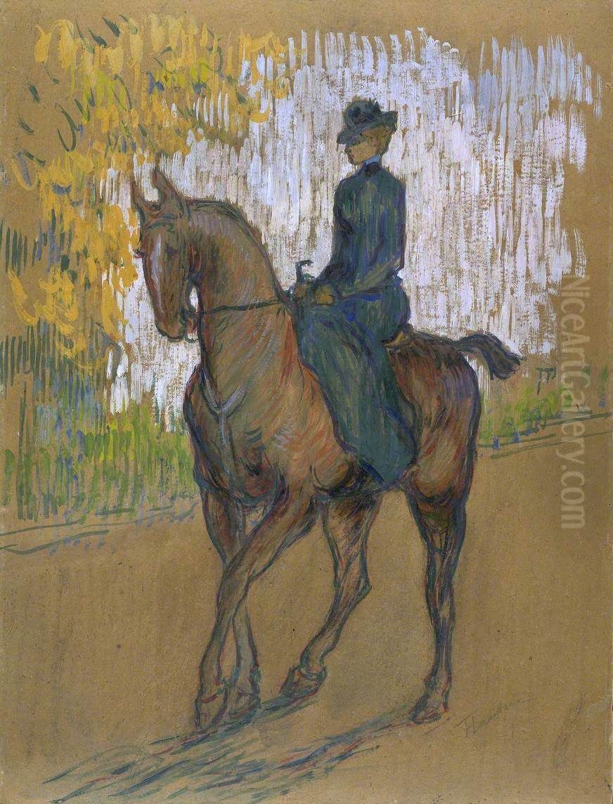Side-Saddle Oil Painting by Henri De Toulouse-Lautrec