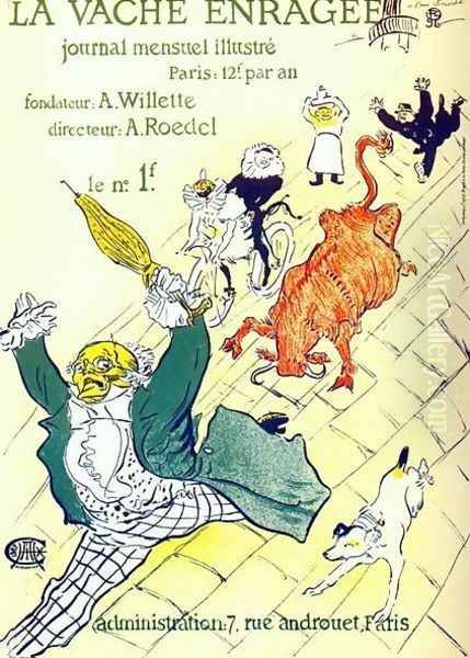 The Mad Cow Oil Painting by Henri De Toulouse-Lautrec