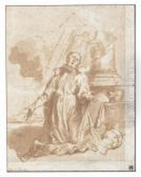 St Aloysius Gonzaga In Extasy Oil Painting by Sir Anthony Van Dyck