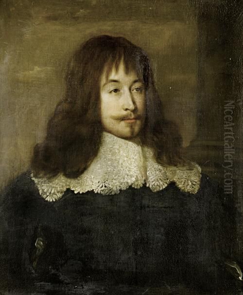 Portrait Of Sir William 
Killigrew (1606-1695), Half-length, In A Tunic With A White Lace Collar Oil Painting by Sir Anthony Van Dyck