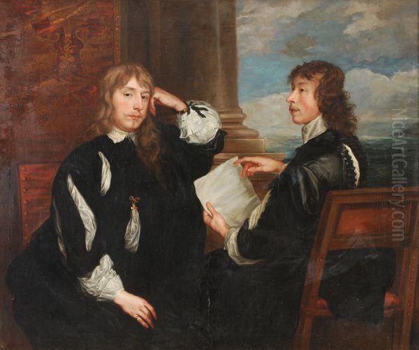 Portrait Ofthomas Killigrew And William, 
Lord Crofts Oil Painting by Sir Anthony Van Dyck