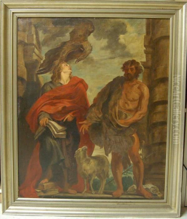 Hll. 
Johannes Evangelist Und Johannes D.t. Oil Painting by Sir Anthony Van Dyck