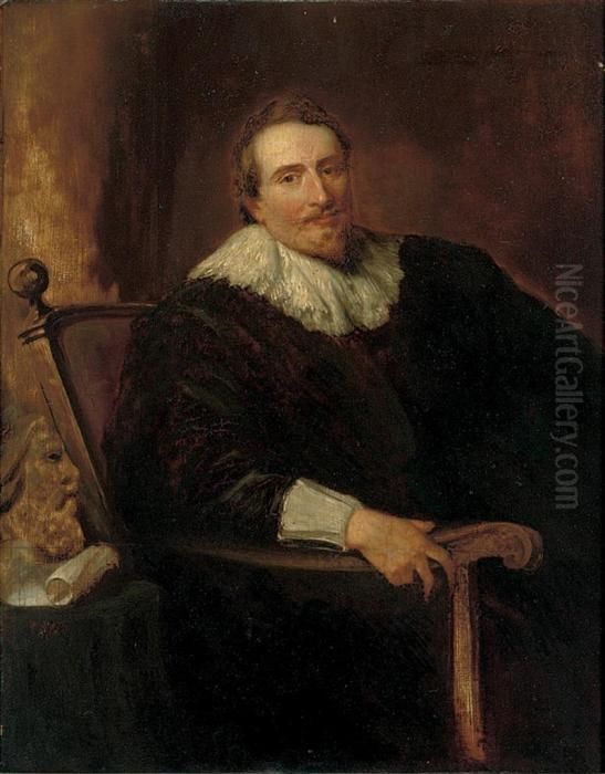 Portrait Of Andreas Colyns De 
Nohe, Three-quarter-length, Seated,in A Black Coat And Ruff Oil Painting by Sir Anthony Van Dyck