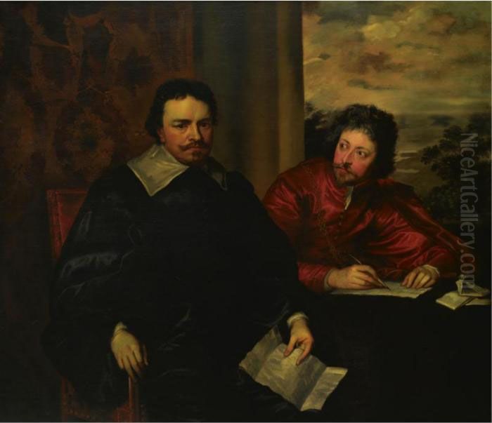 Thomas Wentworth, 1st Earl Of Strafford (1593-1641), With Sirphilip Mainwaring Oil Painting by Sir Anthony Van Dyck