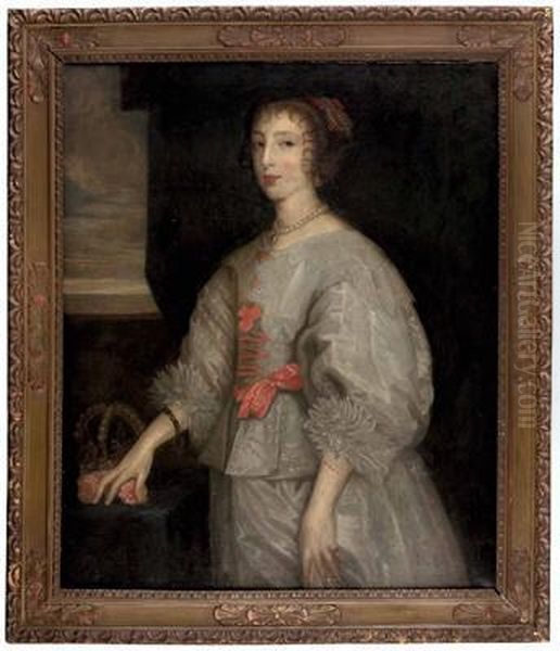 Dreiviertelportrait Von 
Henriette Maria, Konigin Von England,gemahlin Von Konig Karl I. Von 
England Oil Painting by Sir Anthony Van Dyck