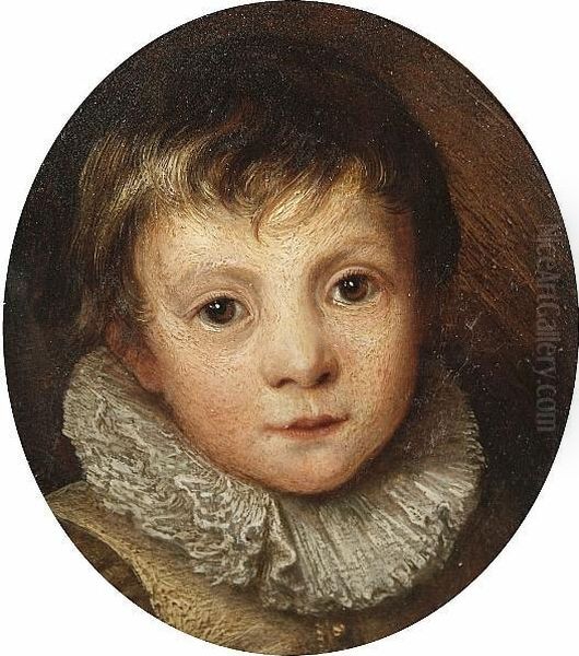 Portrait Of A Boy, Bust Length, In A Ruff Oil Painting by Sir Anthony Van Dyck