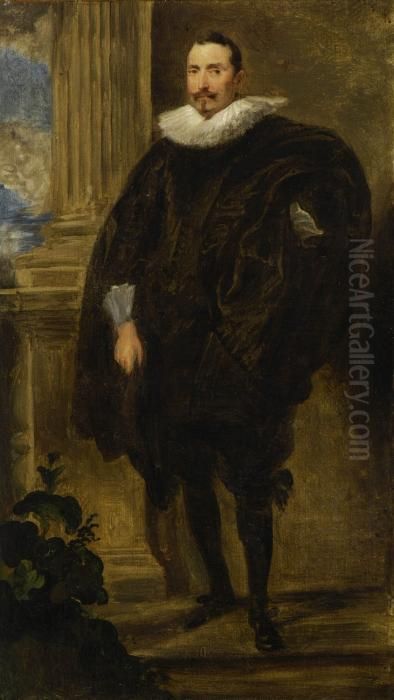 Portrat Eines Vornehmen Mannes In Ganzer Figur. Oil Painting by Sir Anthony Van Dyck