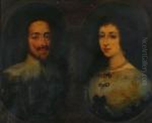 Charles I And Queen Henrietta Maria Oil Painting by Sir Anthony Van Dyck