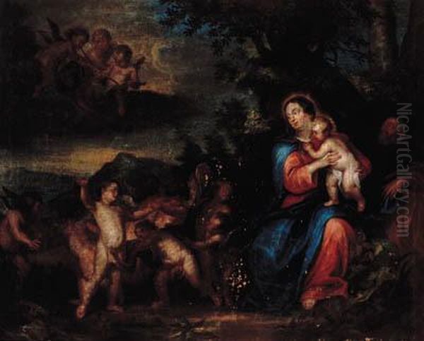 The Rest On The Flight Into Egypt Oil Painting by Sir Anthony Van Dyck